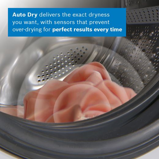 Bosch Series 6 WQG245R2GB 9Kg Heat Pump Tumble Dryer - Graphite  - Annotation - auto dry shot